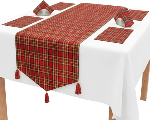 Scottish dining set tartan - dining,