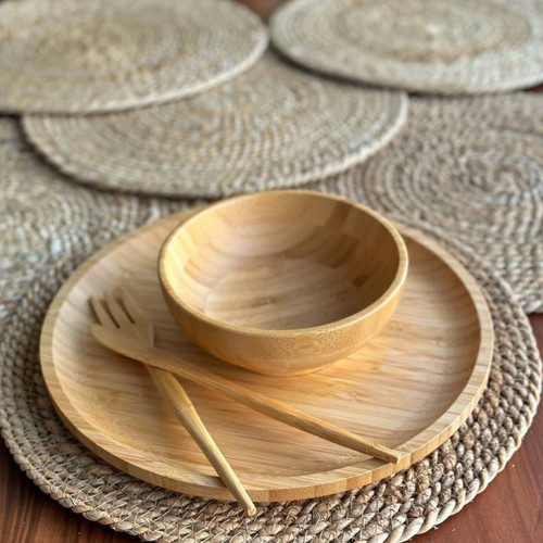 Natural table mat round - natural,