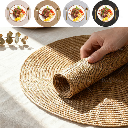 12pcs woven round - round, placemats