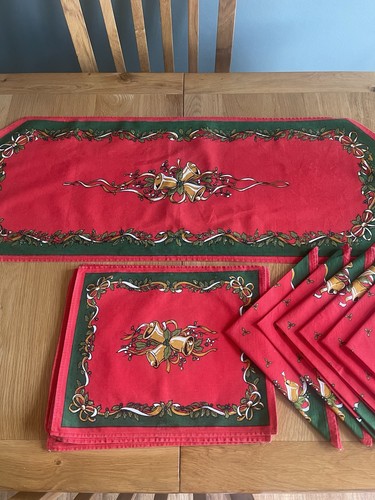 Vintage christmas table runner - vintage,