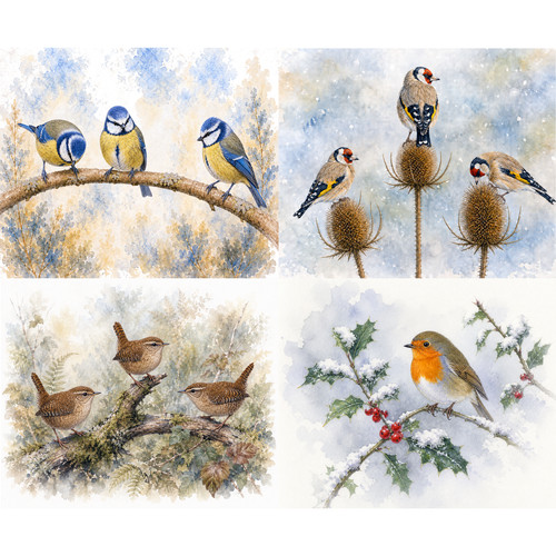 Garden bird placemats set - bird,