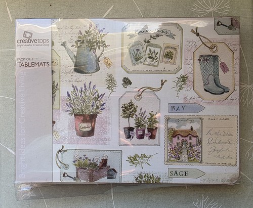 Garden herb table mats - 6,