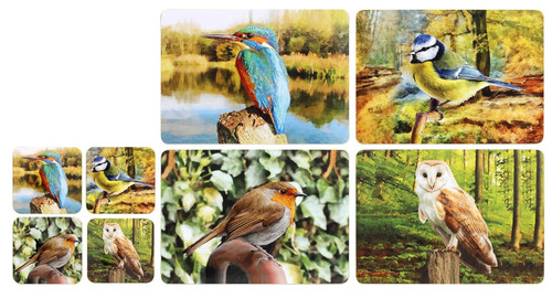 Garden birds placemats - 4x,
