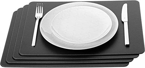 Placemats black recycled - black,