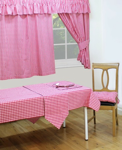 Gingham check cherry table - cherry,