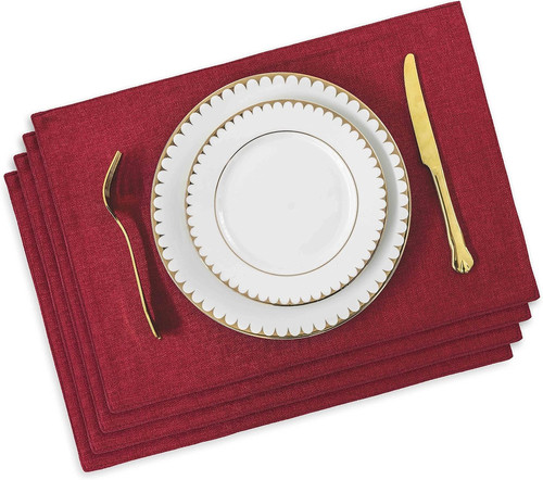 Home brilliant red placemats - home,